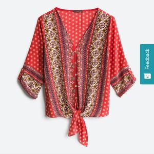 Woman's Tie Front Blouse